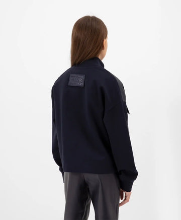 Суичър с цип с големи джобове син Gulliver