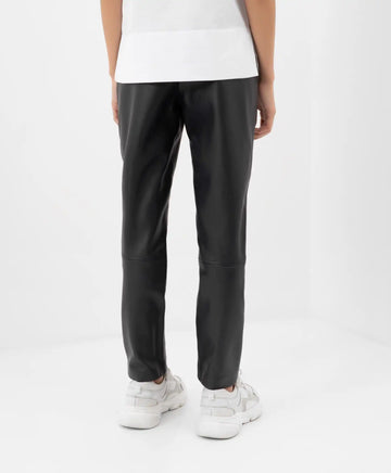 Изолиран панталон от имитация на кожа син Gulliver