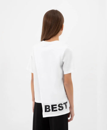 Тениска с асиметричен крой, бяла Gulliver