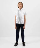 Блуза с къс ръкав бяла за МОМИЧЕ основен изглед