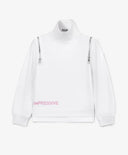 Млечнобяла плетена бяла блуза за МОМИЧЕ основен изглед