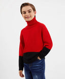 Плетен червен пуловер за МОМЧЕ основен изглед