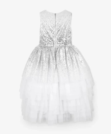 Двуслойна рокля със сребристи пайети Gulliver