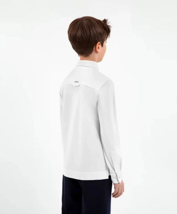 Трикотажна риза с дълъг ръкав бяла - Gulliver