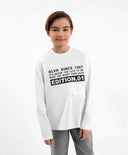 Тениска с дълъг ръкав бяла за МОМЧЕ основен изглед