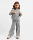 Разкроени панталони сиви за МОМИЧЕ основен изглед