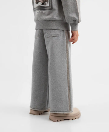 Разкроени панталони от футер сиви за момиче Gulliver