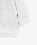 Суитшърт с висока яка и цип от капитоне бяло за момиче Gulliver