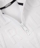 Суитшърт с висока яка и цип от капитоне бяло за момиче Gulliver