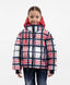 Полусезонно яке с капитонирана подплата и подвижна яка с качулка на каре за момиче Gulliver