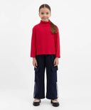 Разкроени панталони сини за МОМИЧЕ основен изглед