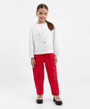 Червени прави панталони за МОМИЧЕ основен изглед