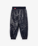 Полусезонни панталони от бляскав плат тъмносини с поларена подплата за момиче Gulliver