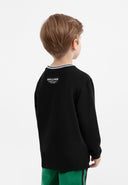 Черна блуза с дълъг ръкав, умерено свободна кройка и паднало рамо от Gulliver