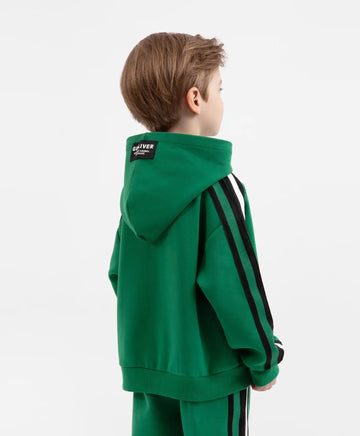 Овърсайз трикотажно худи зелено за момче Gulliver