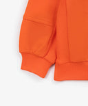 Суитшърт от футер с принт и апликации оранжев за момче Gulliver