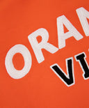 Суитшърт от футер с принт и апликации оранжев за момче Gulliver