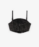 Къс трикотажен топ с ефект на пране сив за момиче Gulliver