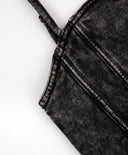 Къс трикотажен топ с ефект на пране сив за момиче Gulliver