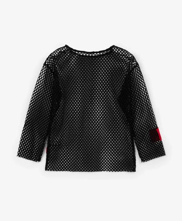 Лонгслив от мрежа черен за момиче Gulliver