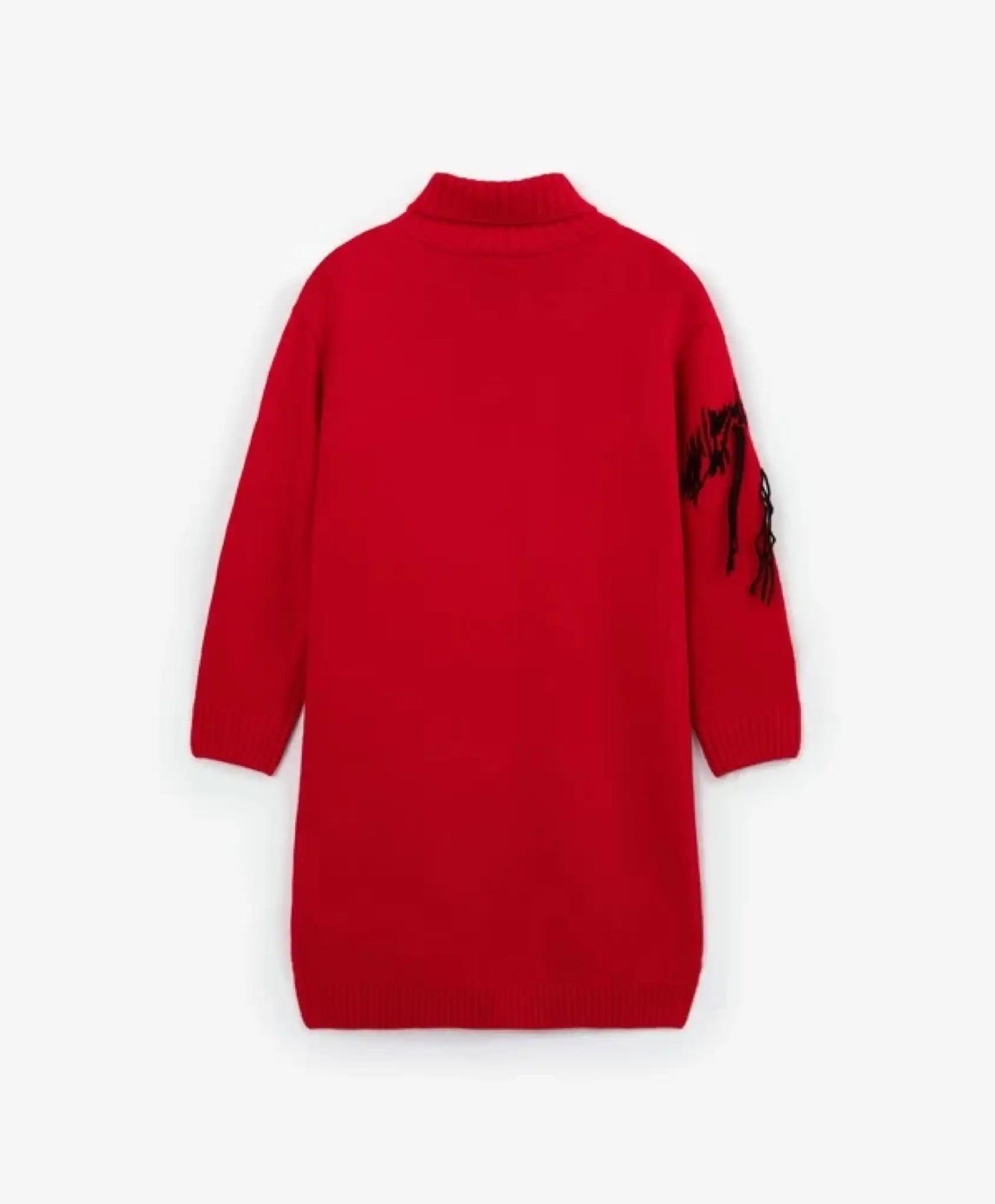 Плетена рокля с дълъг ръкав червена за момиче Gulliver