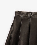 Пола от варена еко кожа на плисета сива за момиче Gulliver