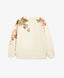 Оверсайз суитшърт с асиметричен принт кремав за момиче Gulliver