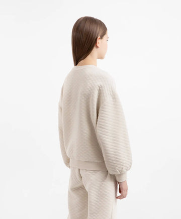 Суитшърт от капитоне кремав за момиче Gulliver