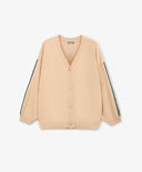 Плетен кардиган оверсайз топъл бежов за момиче Gulliver