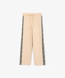 Трикотажни панталони с лампаси бежови за момиче Gulliver