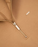 Трикотажна рокля с дълъг ръкав и яка с цип кафява за момиче Gulliver