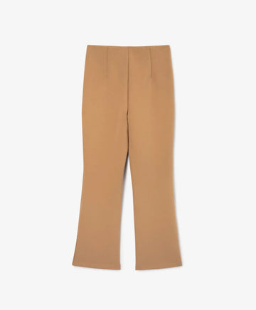 Трикотажни панталони с клеш и цепки кафяви за момиче Gulliver