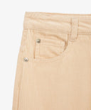 Кадифени панталони с карго джобове бежови за момиче Gulliver