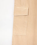 Кадифени панталони с карго джобове бежови за момиче Gulliver