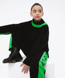 Трикотажна поло черна за МОМИЧЕ основен изглед