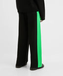 Трикотажни панталони с лампаси черни за момиче Gulliver