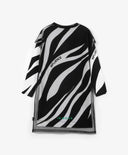 Рокля с дълъг ръкав от трико и мрежа, черно-бяла, за момиче Gulliver