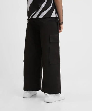 Панталони карго с регулиране черни за момиче Gulliver