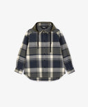 Фланелена риза оверсайз с дълъг ръкав и качулка от плат на каре за момче Gulliver
