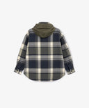 Фланелена риза оверсайз с дълъг ръкав и качулка от плат на каре за момче Gulliver