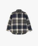 Фланелена риза оверсайз с дълъг ръкав и качулка от плат на каре за момче Gulliver