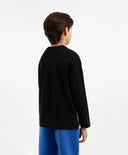 Трикотажен лонгслив с принт черен за момче Gulliver