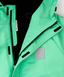 Яке междинен сезон водоустойчиво с качулка и маншети-митенки зелено за момче Button Blue