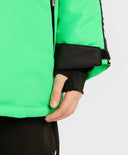 Яке междинен сезон водоустойчиво с качулка и маншети-митенки зелено за момче Button Blue