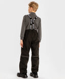 Панталони междинен сезон Softshell със свалящи се тиранти черни детски Button Blue