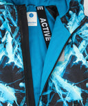 Гащеризон водоустойчив с качулка, пришити презрамки и принт многоцветен за момче Button Blue