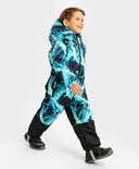 Гащеризон водоустойчив с качулка, пришити презрамки и принт многоцветен за момче Button Blue