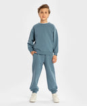 Суитшърт базов с дълъг ръкав и принт син детски Button Blue