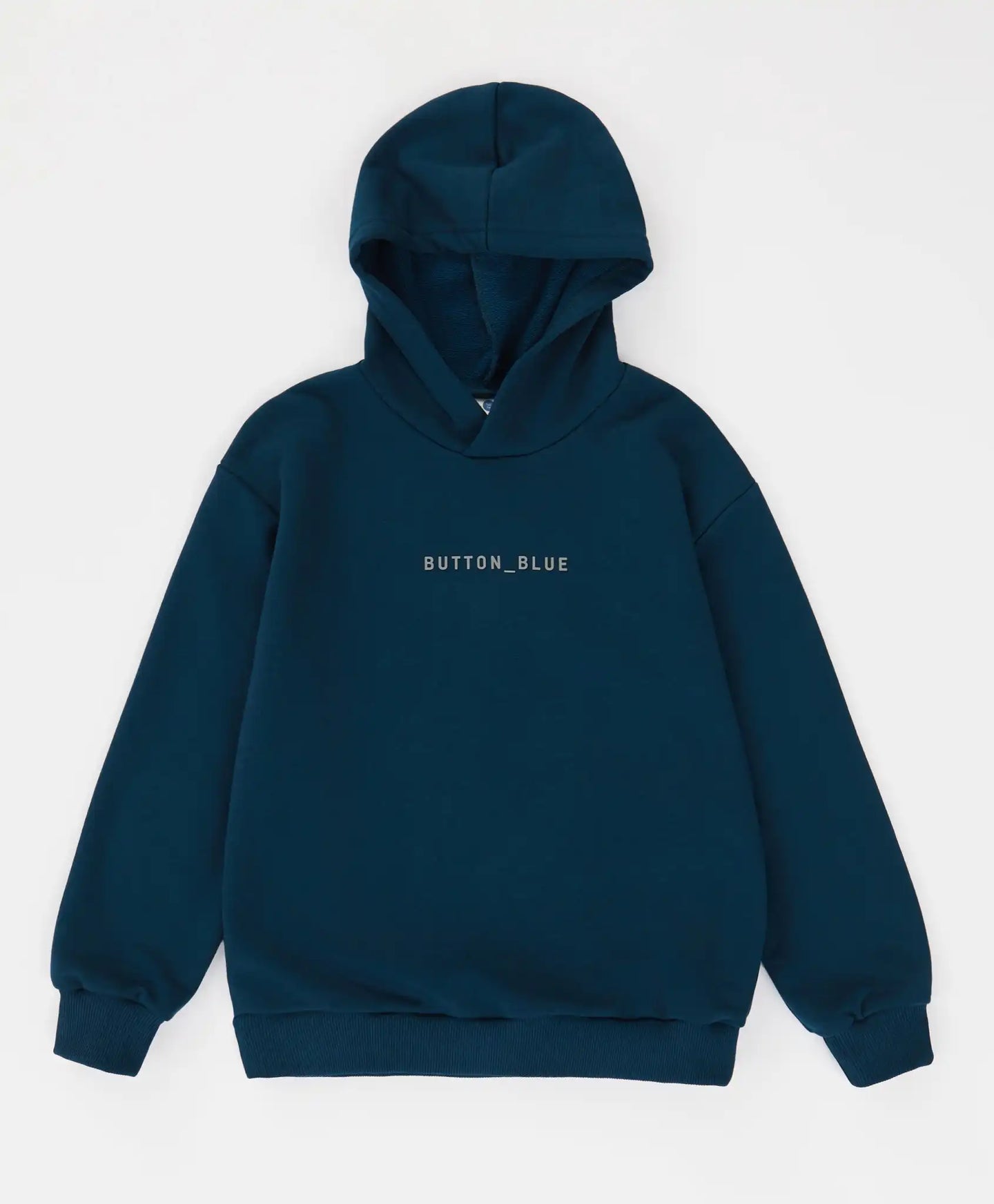 Суитшърт с качулка и принт син детски Button Blue