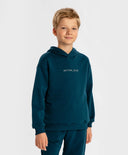 Суитшърт с качулка и принт син детски Button Blue